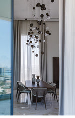 Cosmic Sphere Cascade Chandelier – Modern Glass Pendant Light for Dining Room and Living Room