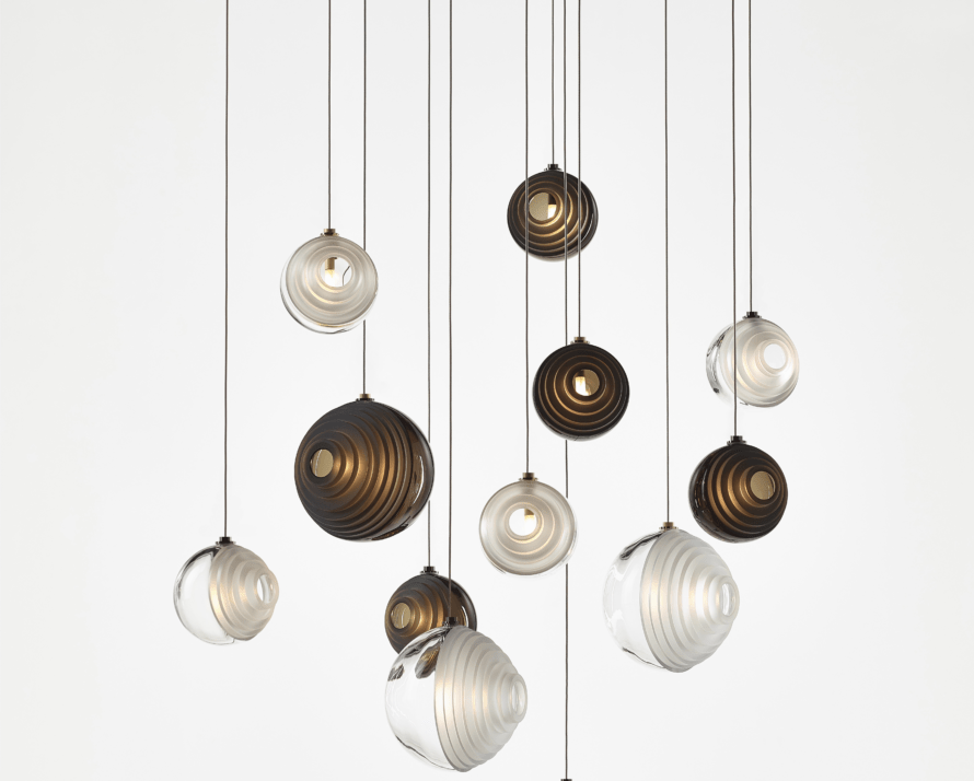 Cosmic Sphere Cascade Chandelier – Modern Glass Pendant Light for Dining Room and Living Room