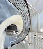 Cosmic Sphere Cascade Chandelier – Modern Glass Pendant Light for Dining Room and Living Room