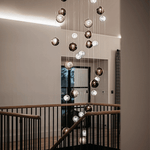 Cosmic Sphere Cascade Chandelier – Modern Glass Pendant Light for Dining Room and Living Room