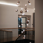 Cosmic Sphere Cascade Chandelier – Modern Glass Pendant Light for Dining Room and Living Room