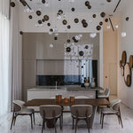 Cosmic Sphere Cascade Chandelier – Modern Glass Pendant Light for Dining Room and Living Room