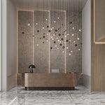 Cosmic Sphere Cascade Chandelier – Modern Glass Pendant Light for Dining Room and Living Room