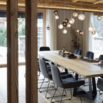Cosmic Sphere Cascade Chandelier – Modern Glass Pendant Light for Dining Room and Living Room