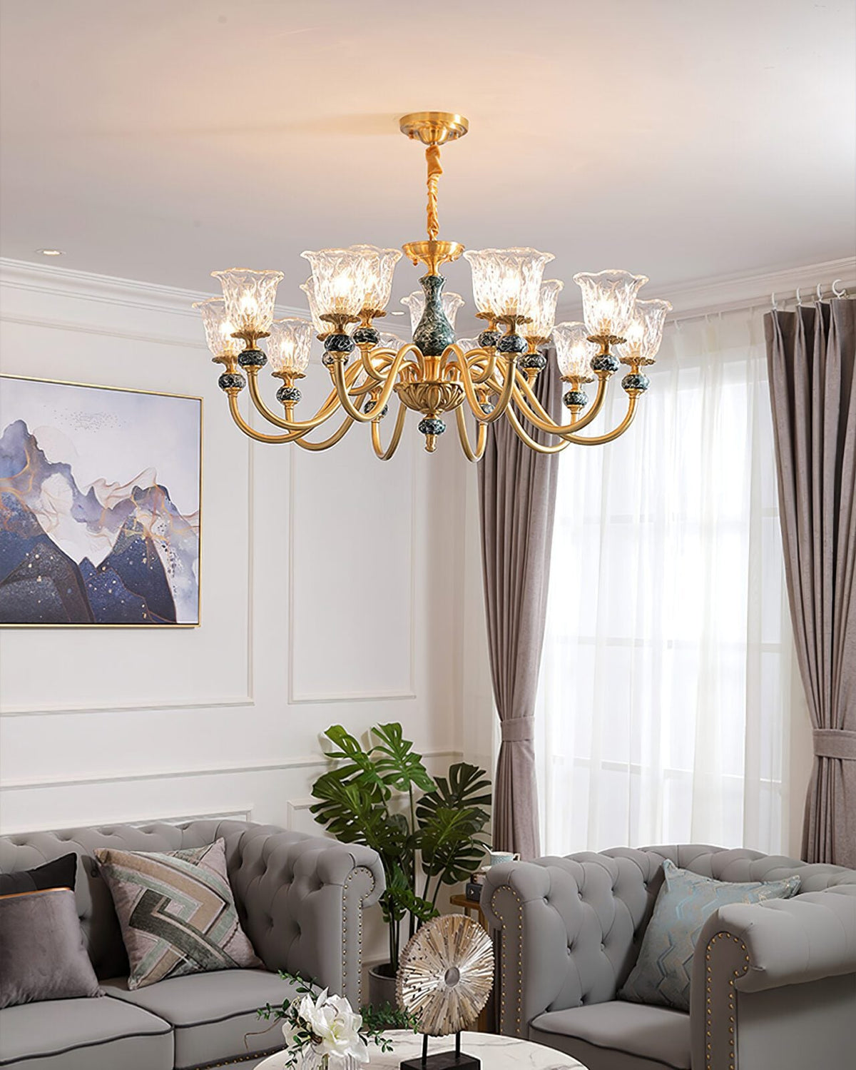 Court Ceramic Copper Chandelier