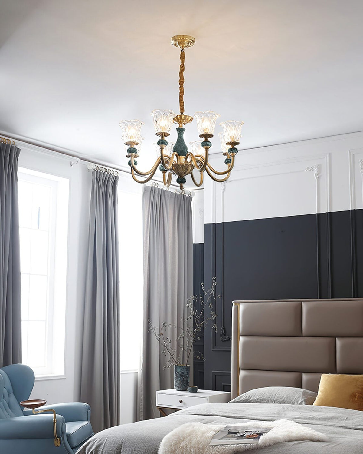 Court Ceramic Copper Chandelier