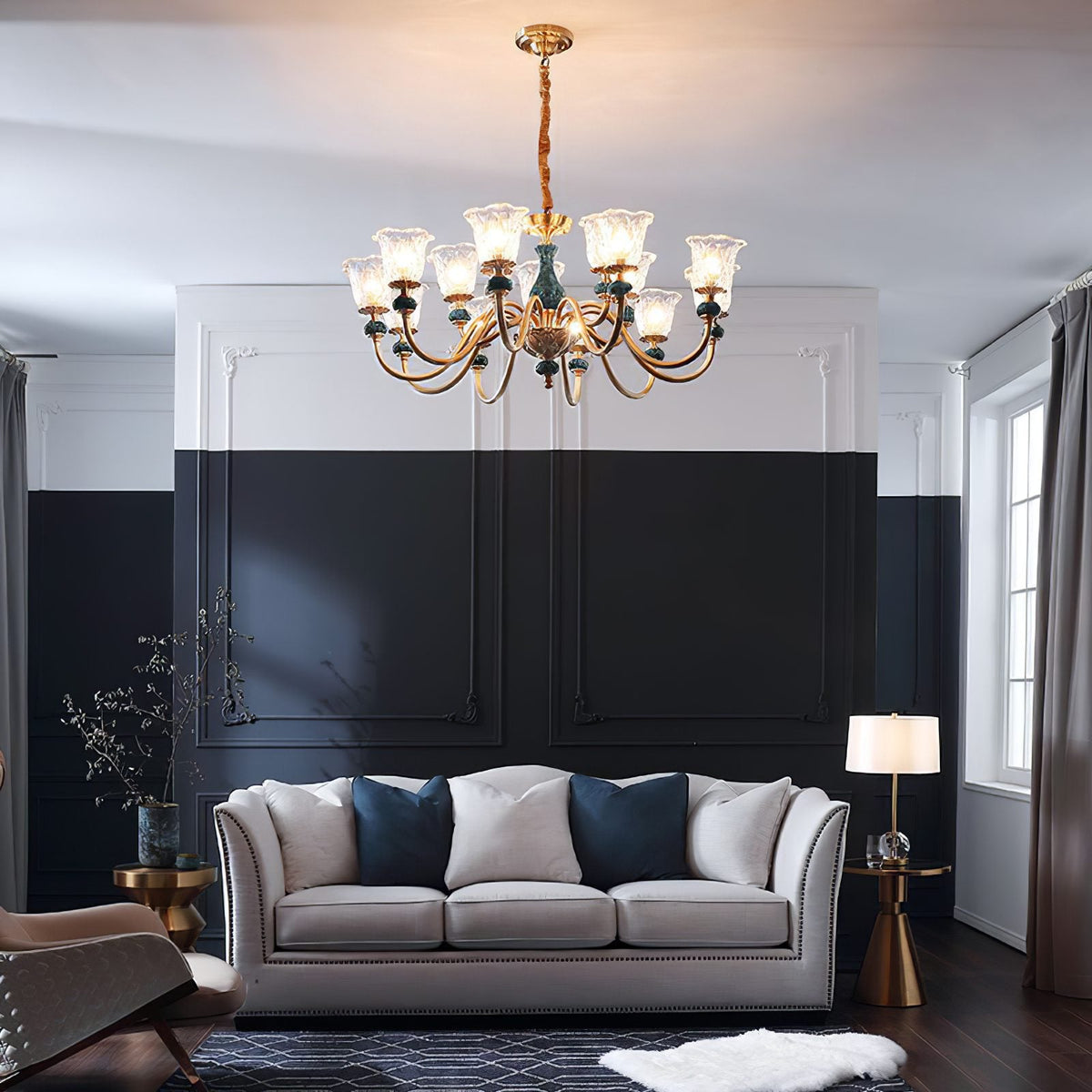 Court Ceramic Copper Chandelier