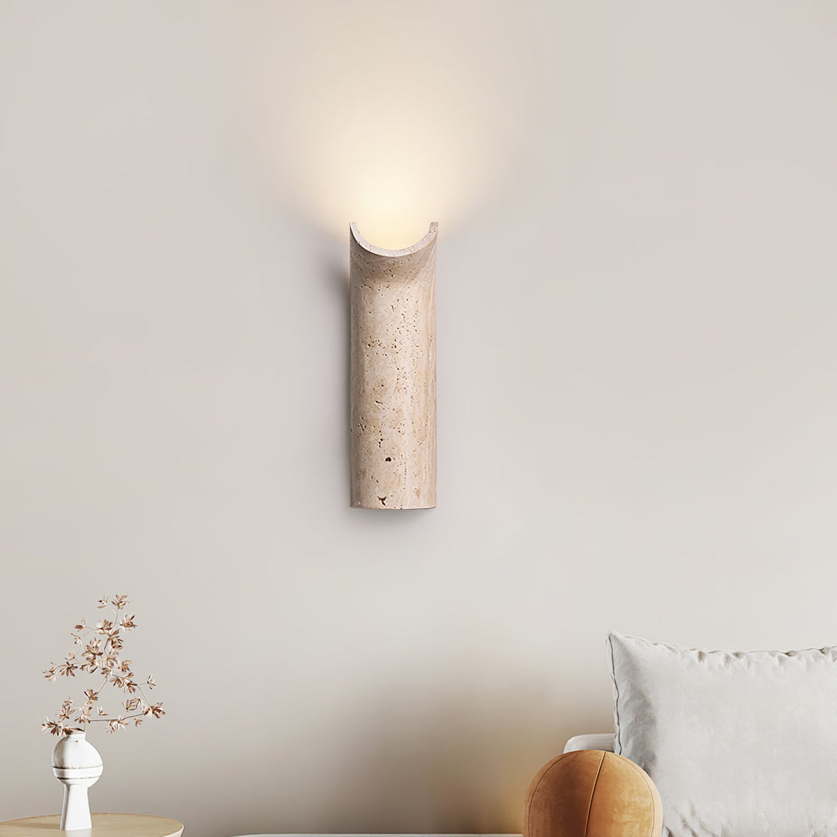 Cove Rise Travertine Wall Sconce – Modern Organic Wall Light
