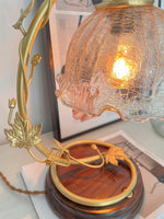 Cracked Glass Brass Table Lamp