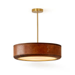 Artisan Leather Ceiling Light with Brass Accents for Modern Interiors