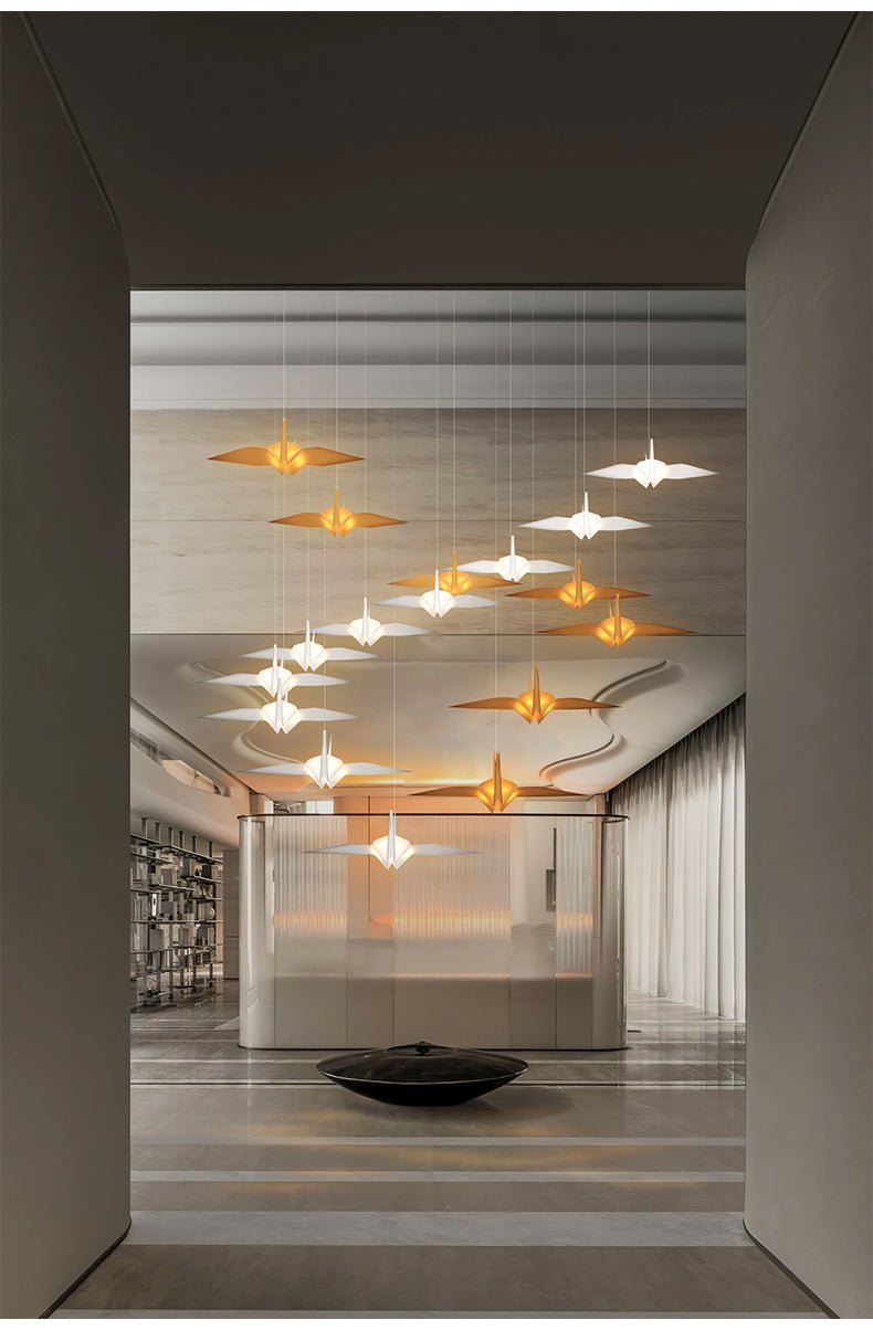 Crane Flock Modern LED Pendant Light for Dining Room and Living Space