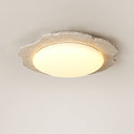 Crater Halo Travertine LED Flush Mount Ceiling Light