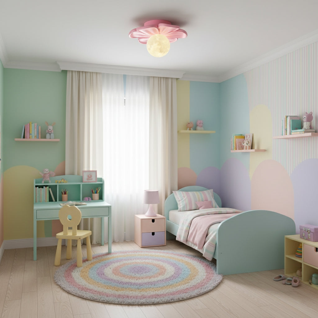 cream-bloom-flower-ceiling-lamp