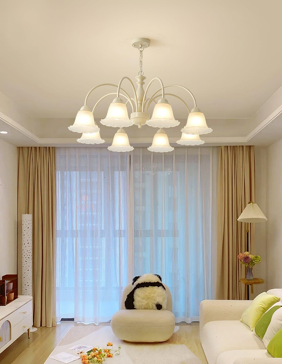 cream-flower-chandelier