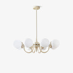 Cream Glass Ball Chandelier Modern Globe Pendant Light for Dining Room