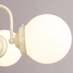 Cream Glass Ball Chandelier Modern Globe Pendant Light for Dining Room