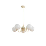 Cream Glass Ball Chandelier Modern Globe Pendant Light for Dining Room
