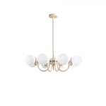 Cream Glass Ball Chandelier Modern Globe Pendant Light for Dining Room