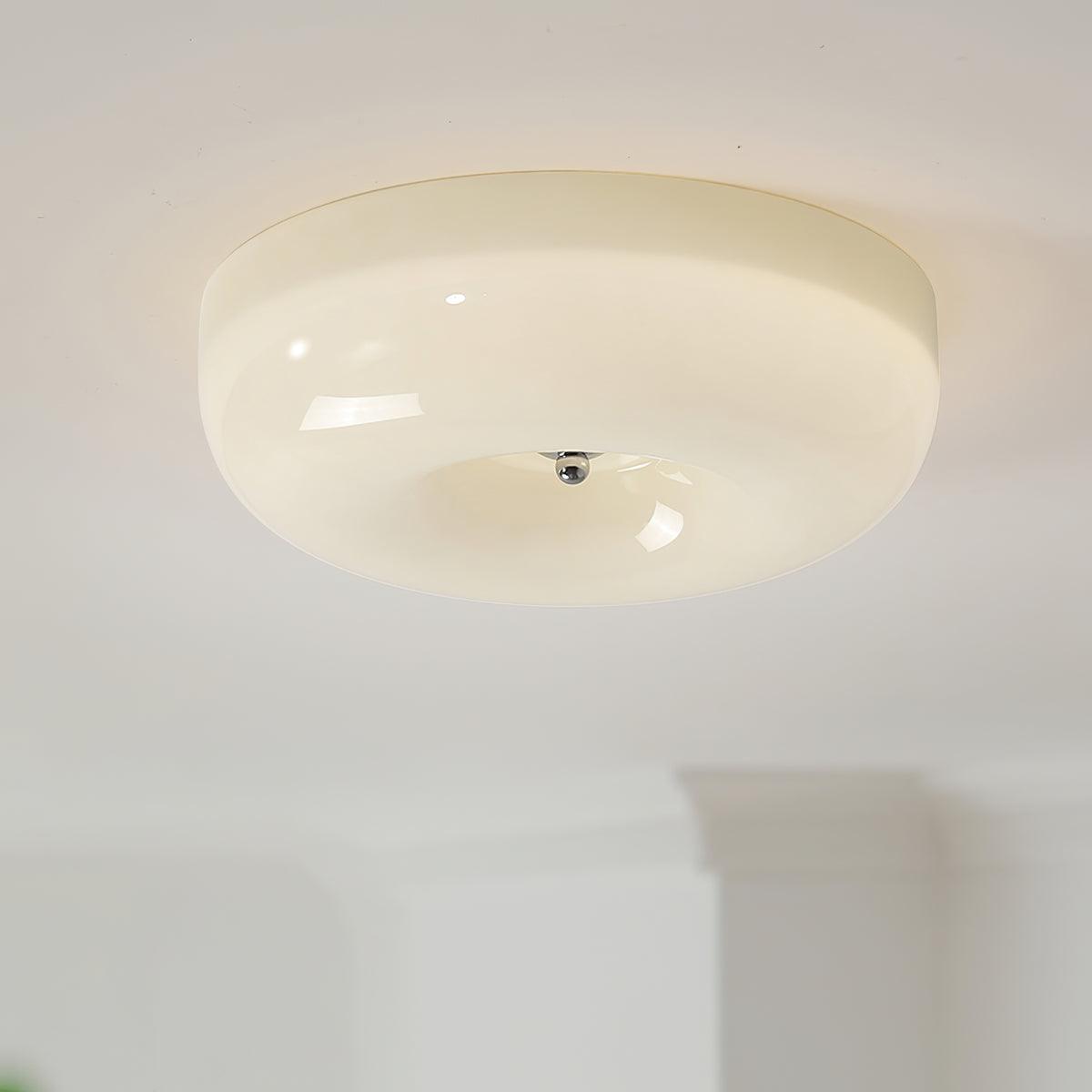 Swirl Glass Flush Mount Ceiling Light, Modern LED Semi-Flush Lamp for Living Room & Bedroom