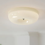 Swirl Glass Flush Mount Ceiling Light, Modern LED Semi-Flush Lamp for Living Room & Bedroom