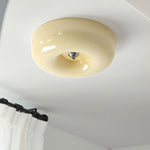 Swirl Glass Flush Mount Ceiling Light, Modern LED Semi-Flush Lamp for Living Room & Bedroom