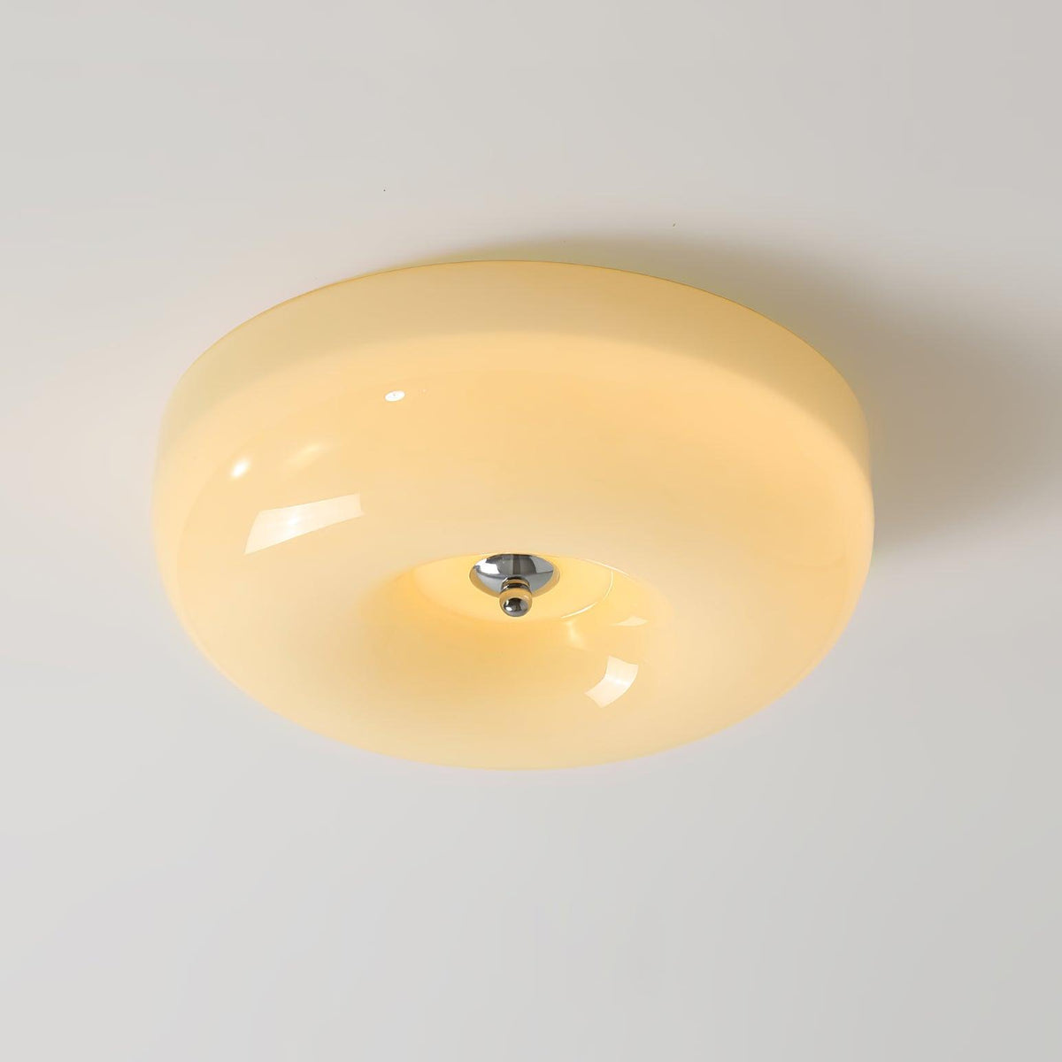 Swirl Glass Flush Mount Ceiling Light, Modern LED Semi-Flush Lamp for Living Room & Bedroom