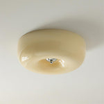 Swirl Glass Flush Mount Ceiling Light, Modern LED Semi-Flush Lamp for Living Room & Bedroom