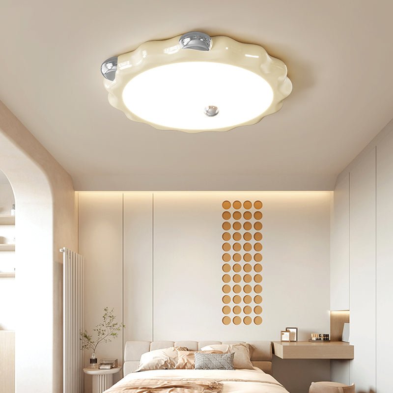Cream Puff Flush Mount Ceiling Light – Modern Scalloped LED Fixture