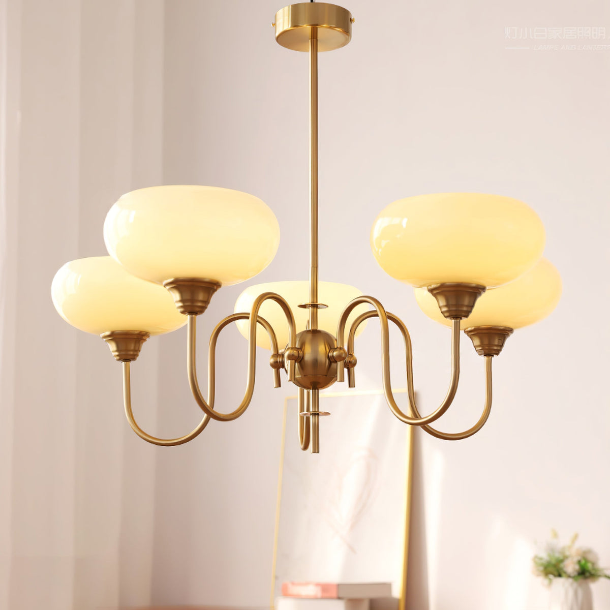 Creamy Persimmon Chandelier - ailampplus