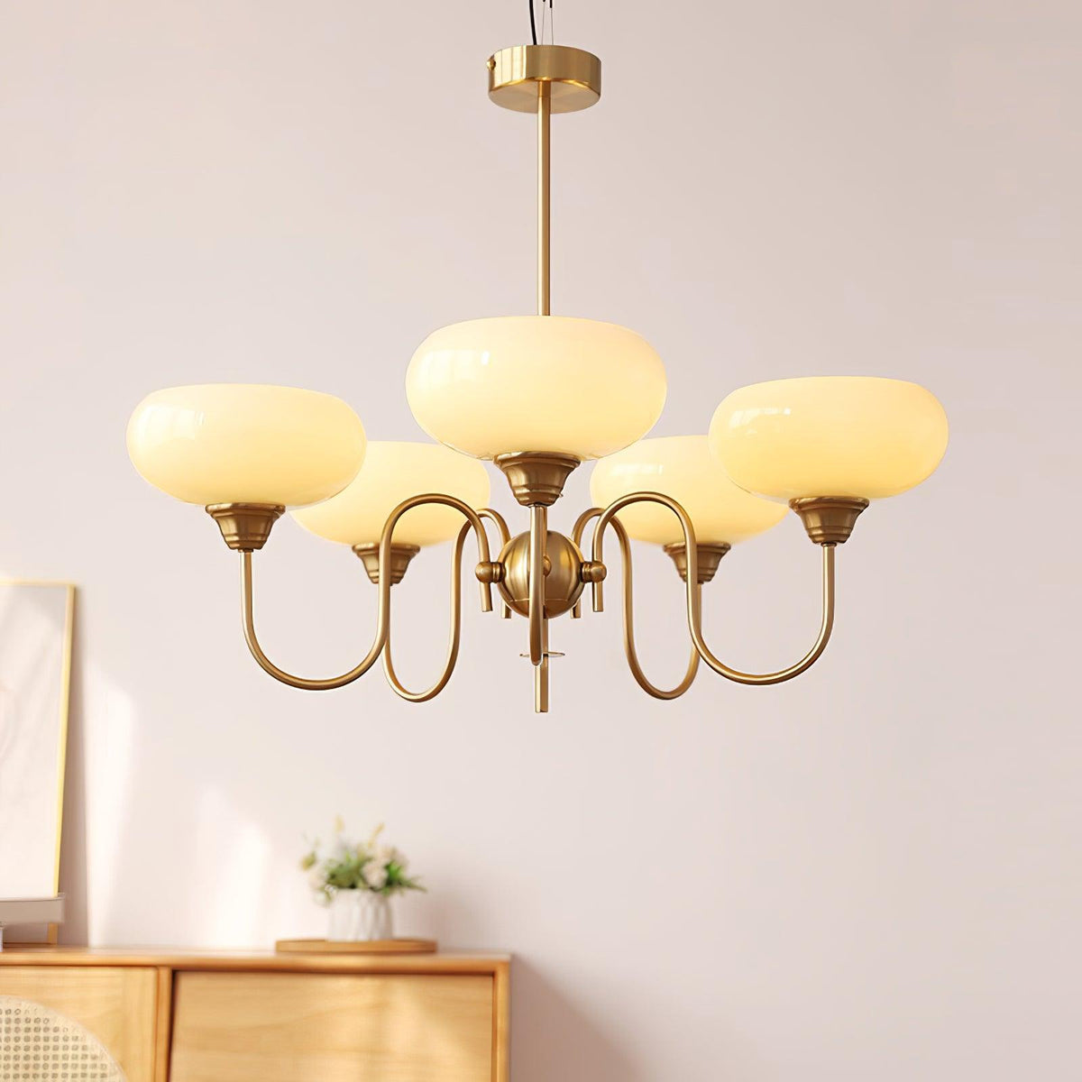 Creamy Persimmon Chandelier - ailampplus