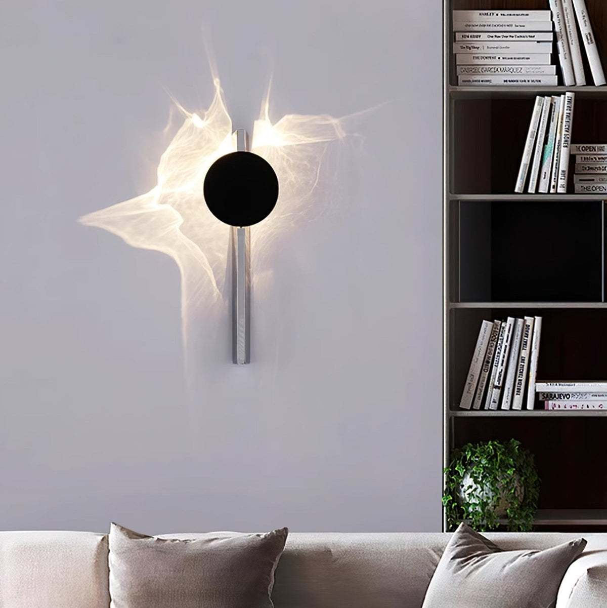 Kinetic Shadow Wall Lamp – Chrome LED Sconce with Sculptural Light Play