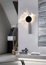 Kinetic Shadow Wall Lamp – Chrome LED Sconce with Sculptural Light Play