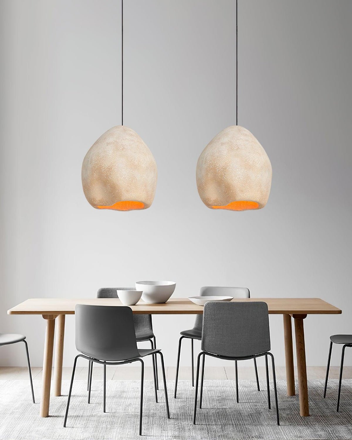 Crete Modern Pendant Light – Sculptural Cream White Ceiling Lamp for Dining & Living Spaces