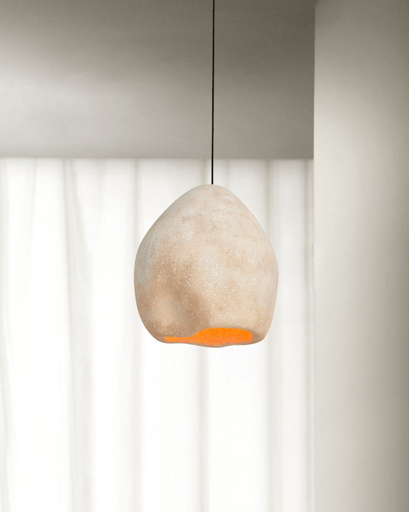 Crete Modern Pendant Light – Sculptural Cream White Ceiling Lamp for Dining & Living Spaces