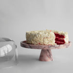 Crimson Marquina Marble Pedestal Tray – Sculptural Tabletop Decor