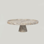 Crimson Marquina Marble Pedestal Tray – Sculptural Tabletop Decor