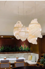 Croissant Fabric Pendant Light – Sculptural Beige Pendant for Modern Interiors