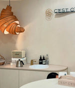 Croissant Fabric Pendant Light – Sculptural Beige Pendant for Modern Interiors