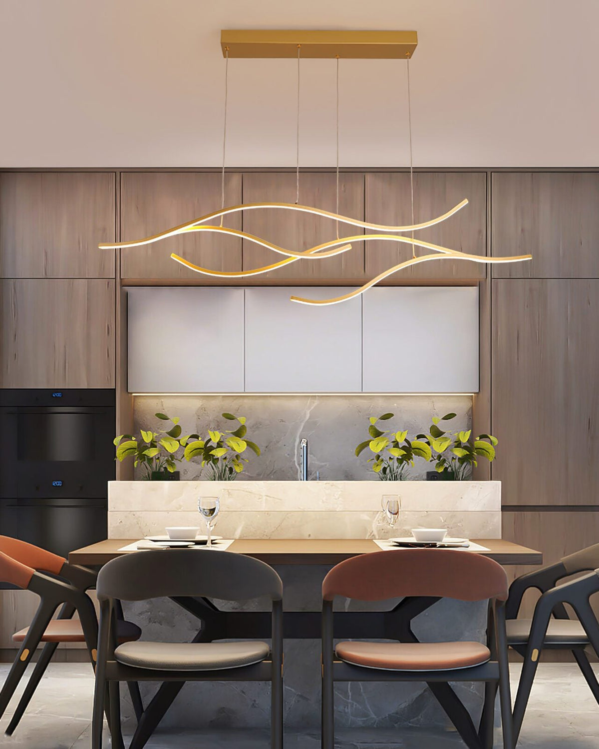 Crossing Waves LED Chandelier