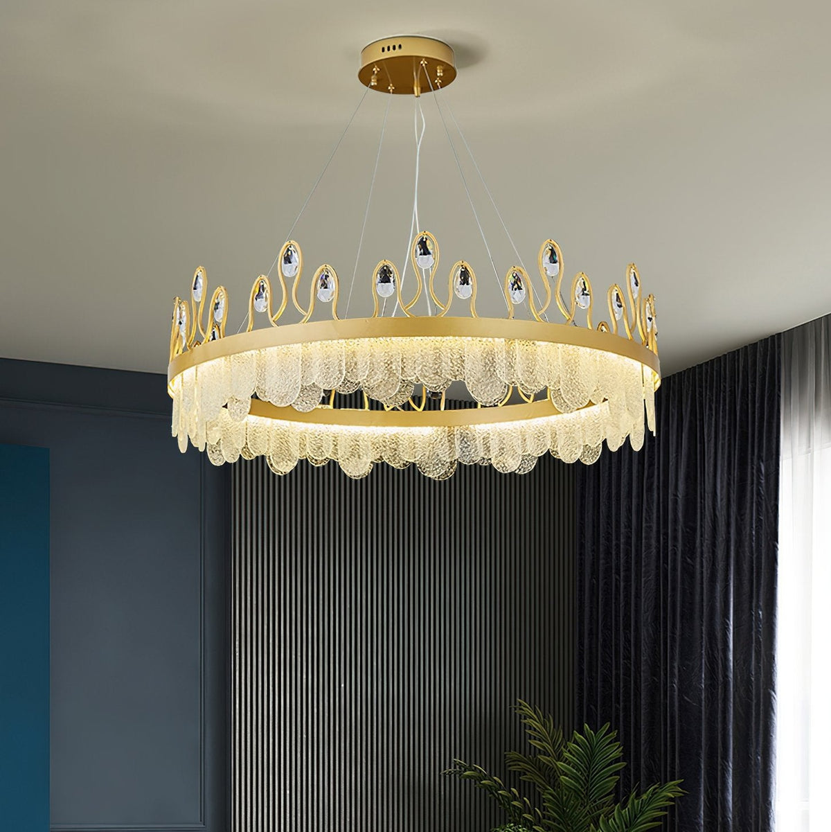 Crown Glass Crystal Chandelier