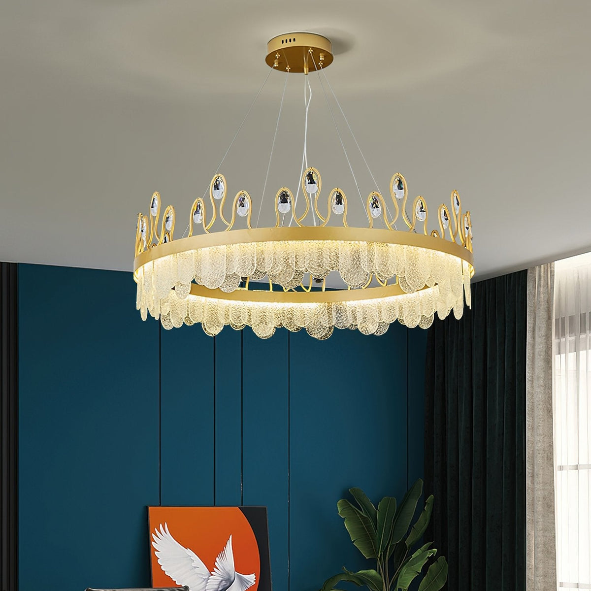 Crown Glass Crystal Chandelier