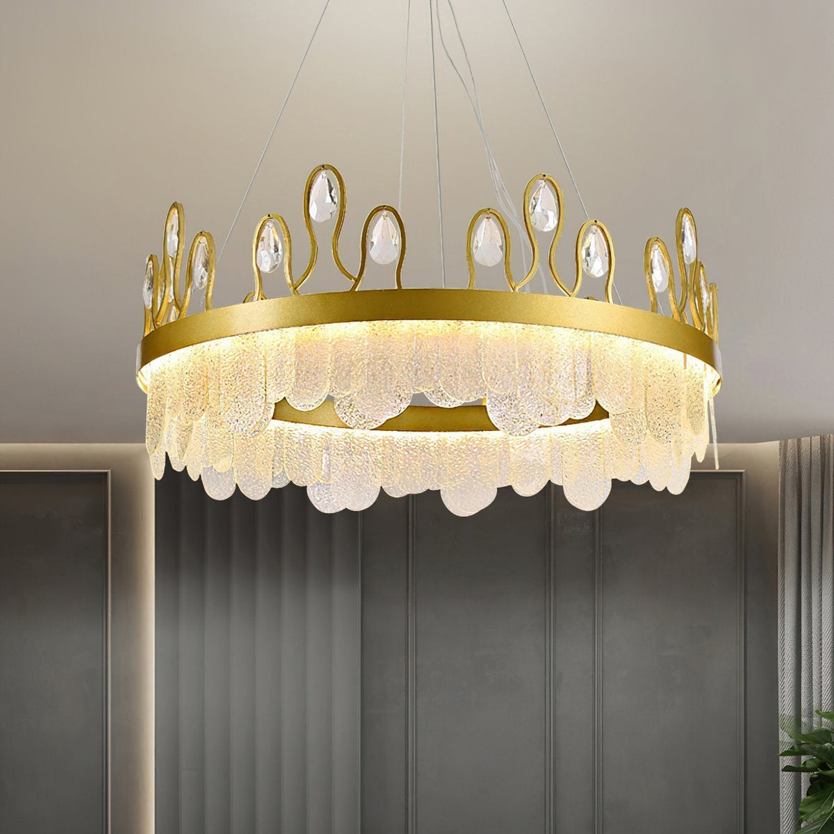 Crown Glass Crystal Chandelier