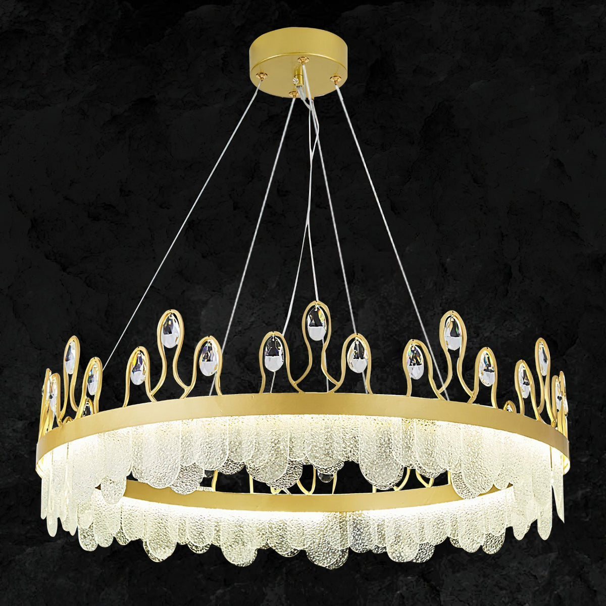 Crown Glass Crystal Chandelier