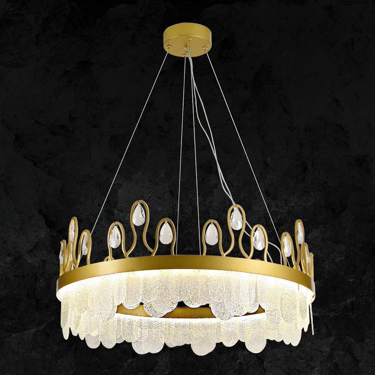 Crown Glass Crystal Chandelier