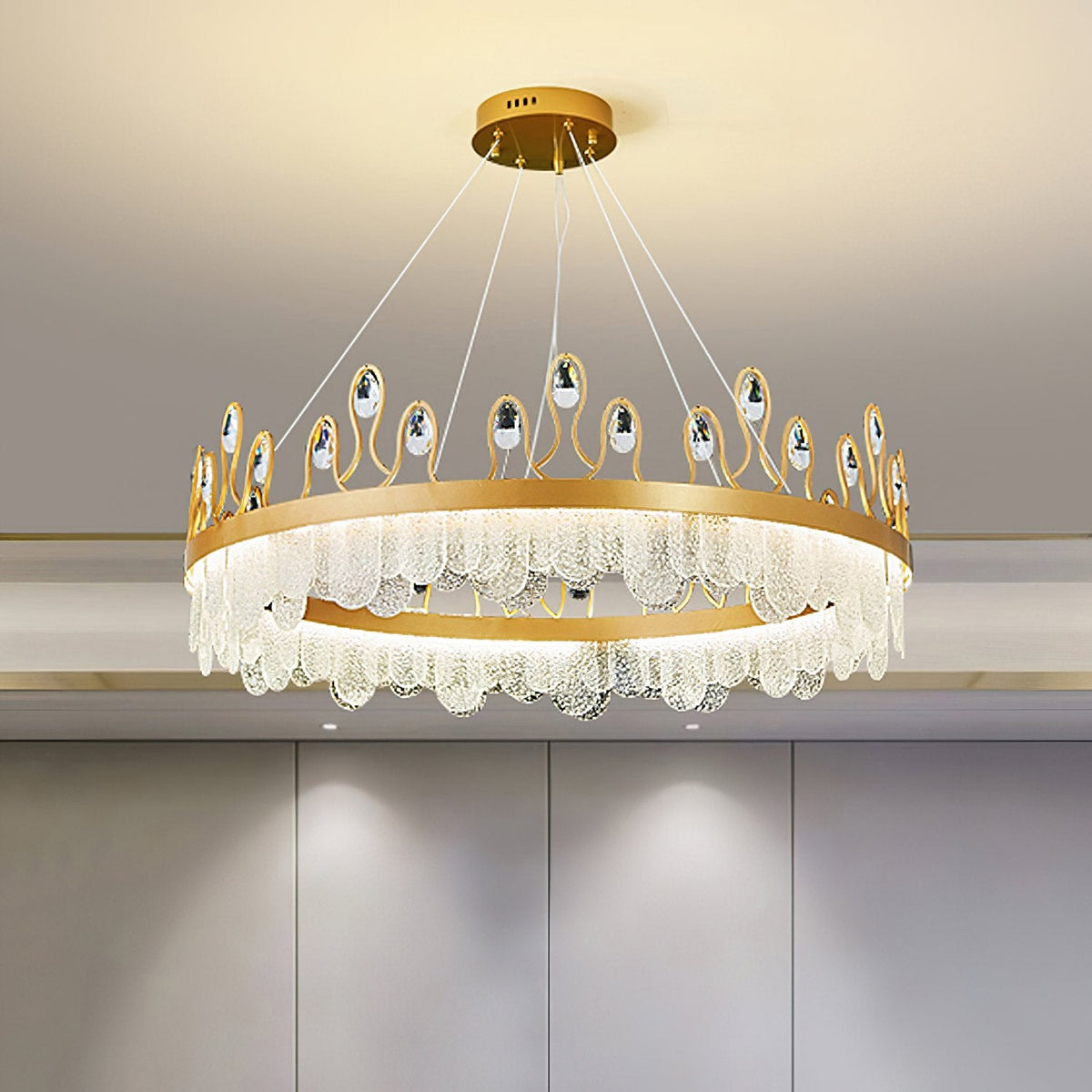Crown Glass Crystal Chandelier