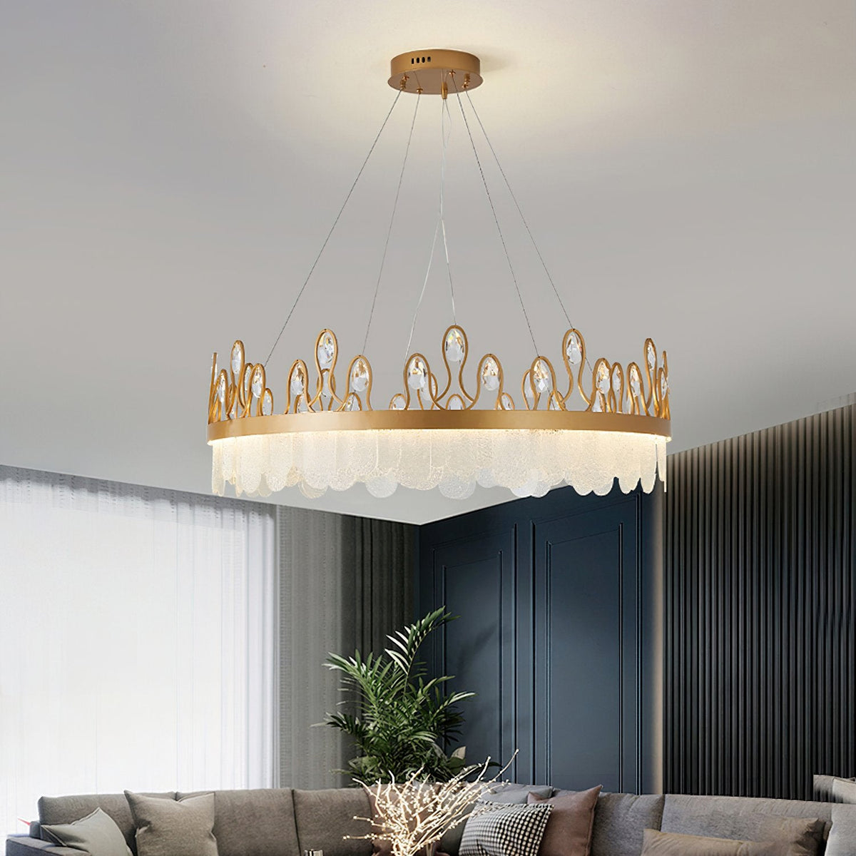 Crown Glass Crystal Chandelier