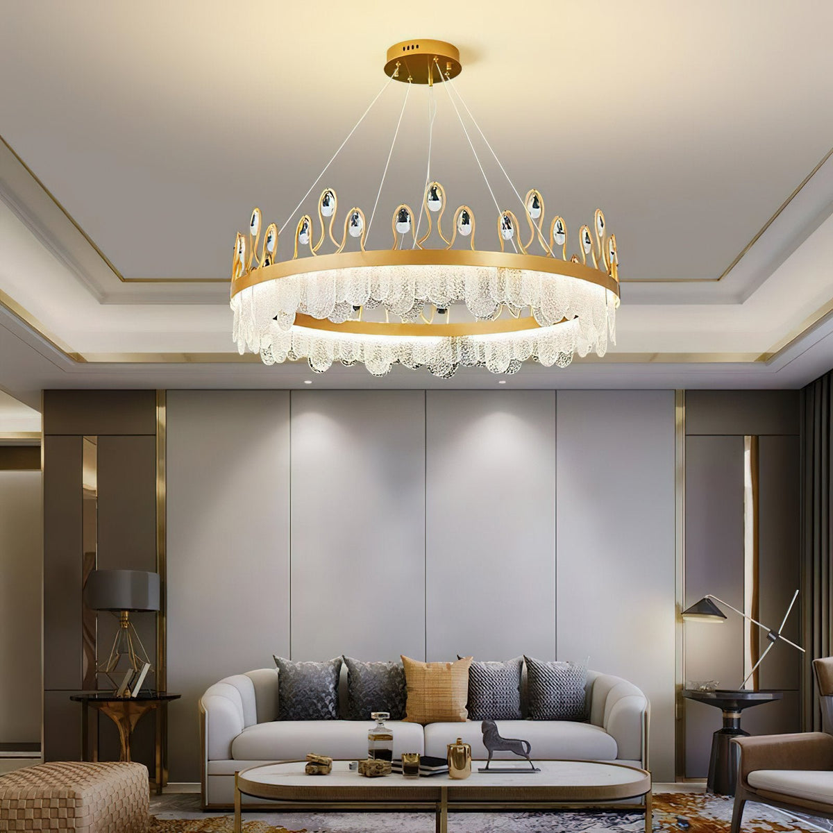 Crown Glass Crystal Chandelier