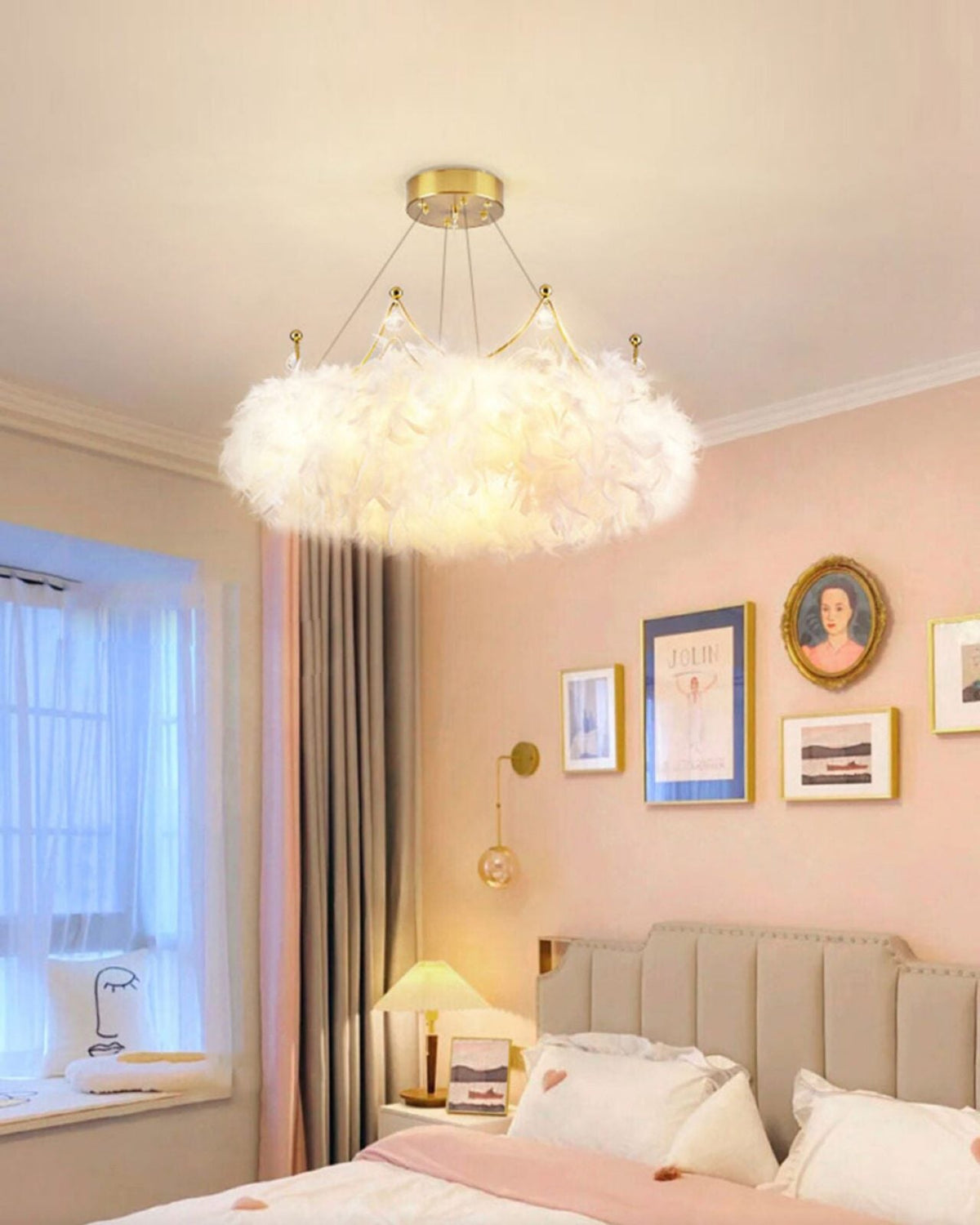 Crown Feather Pendant Light