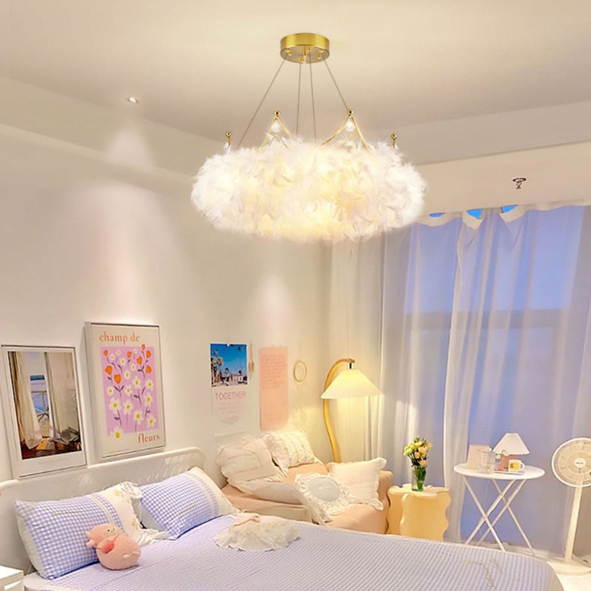 Crown Feather Pendant Light