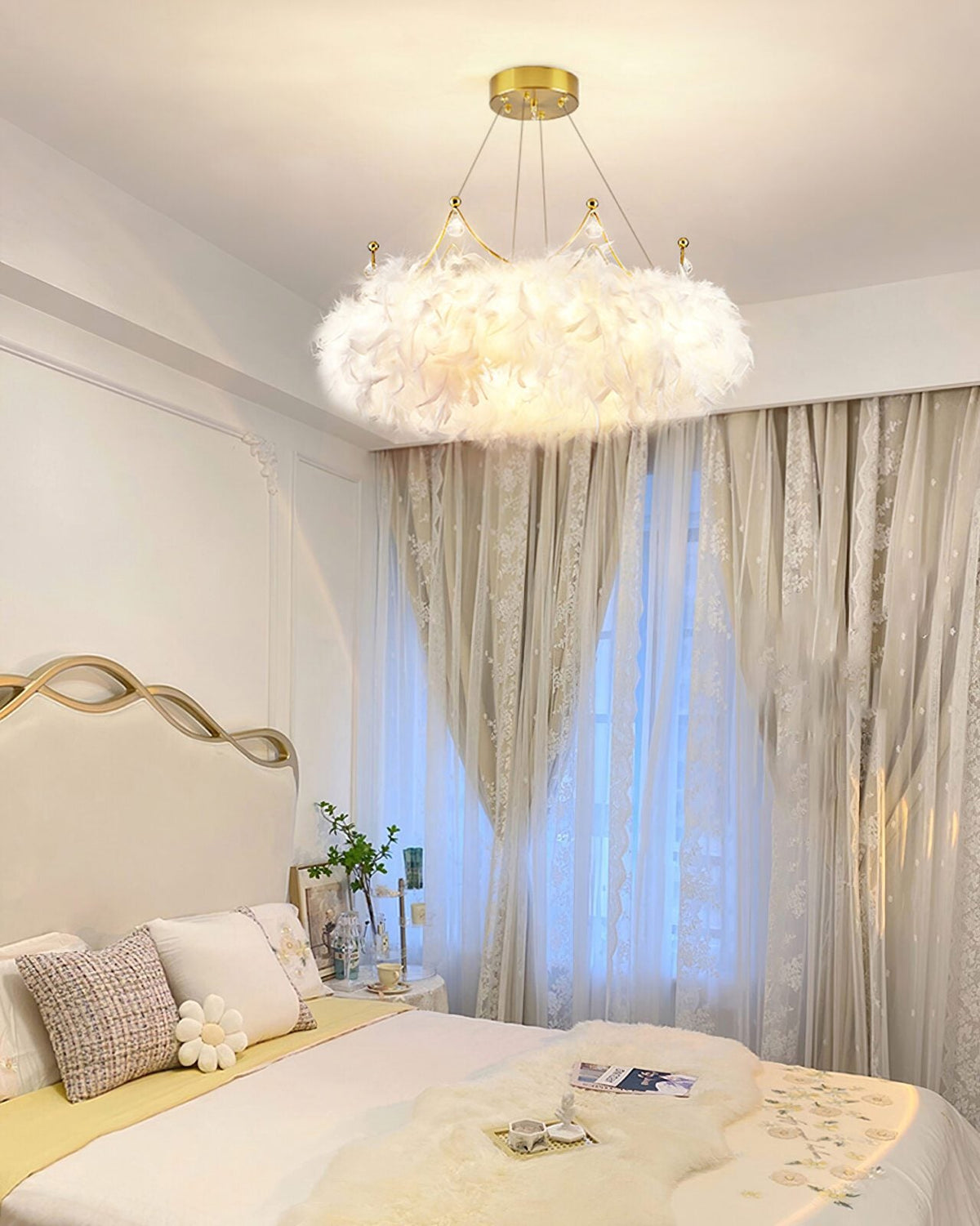 Crown Feather Pendant Light